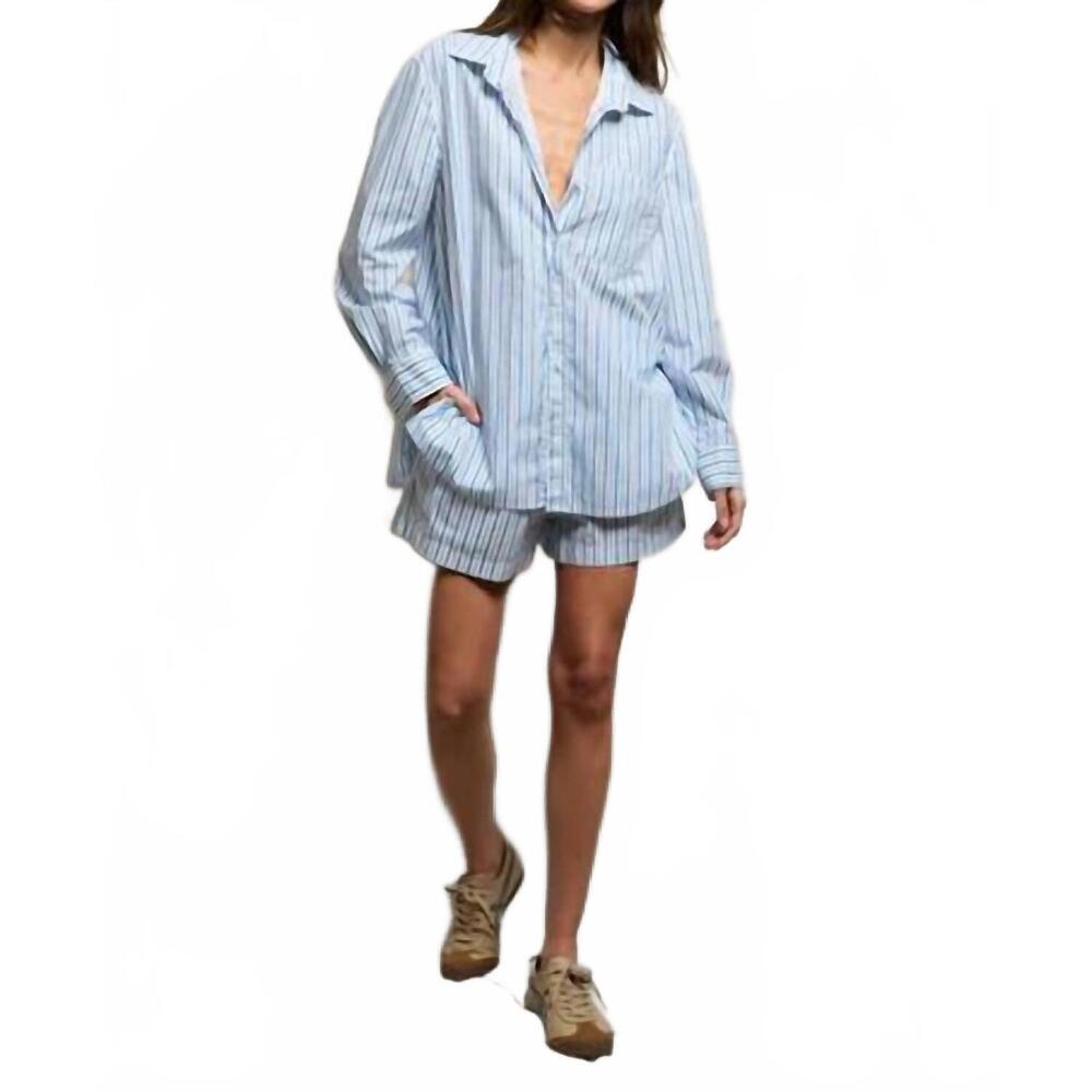 NEW PERFECTWHITETEE avalon cotton poplin slim fit button down shirt in blue